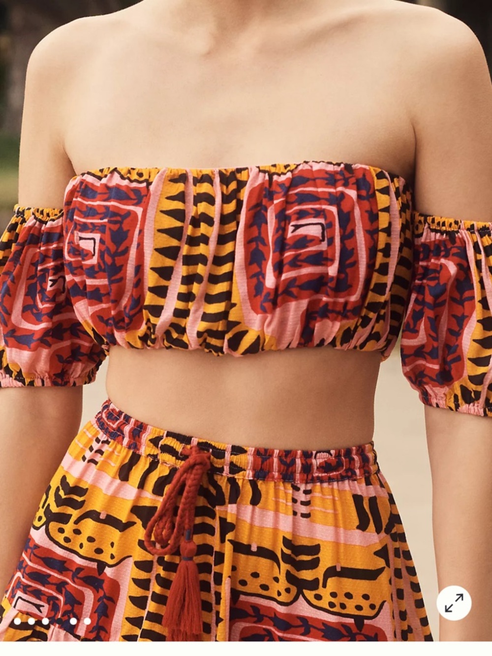 NWT Anthropologie x João Incerti sz Large Cecy Top Off-shoulder cropped blouse
